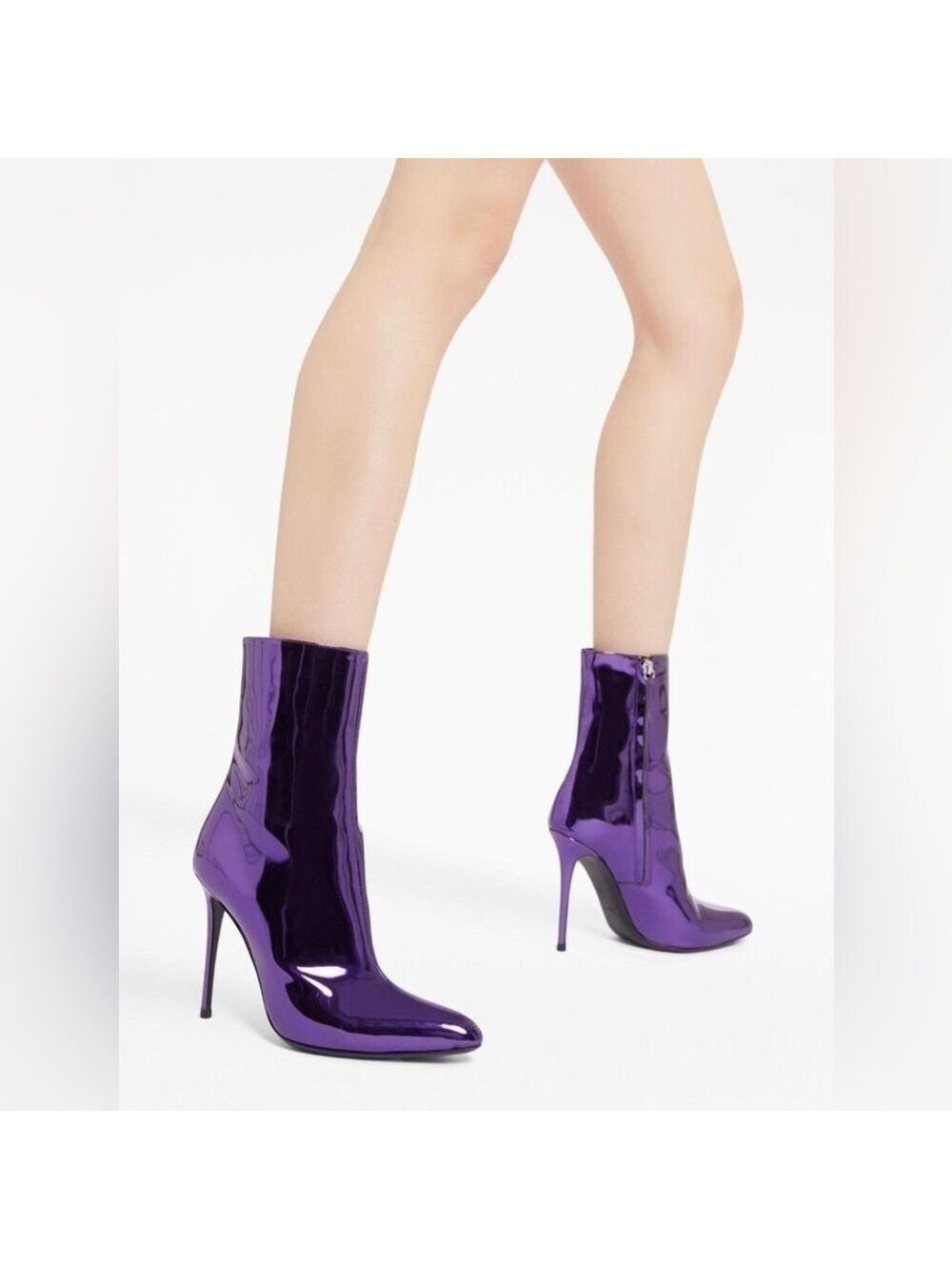 Giuseppe Zanotti Brytta 105mm Patent High Heel Ankle Booties in Purple - NWT